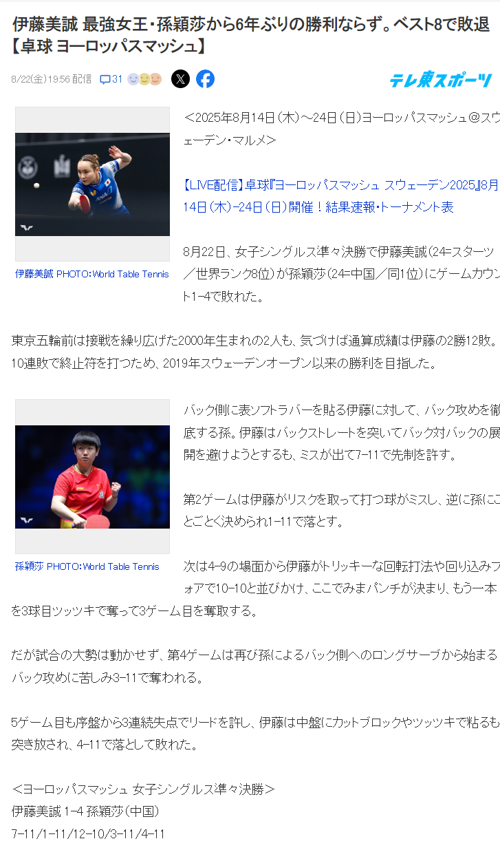 一分后, 伊藤美诚选, 一直在寻求